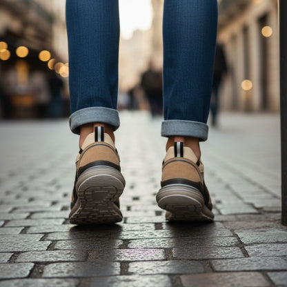 2028 Bej Nubuk Hakiki Deri Erkek Sneakers