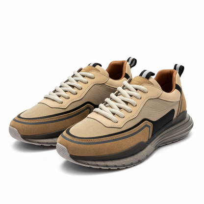 2028 Bej Nubuk Hakiki Deri Erkek Sneakers