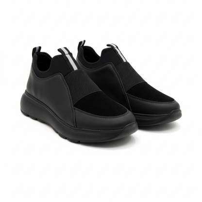 1106 Siyah Hakiki Deri Erkek Sneakers
