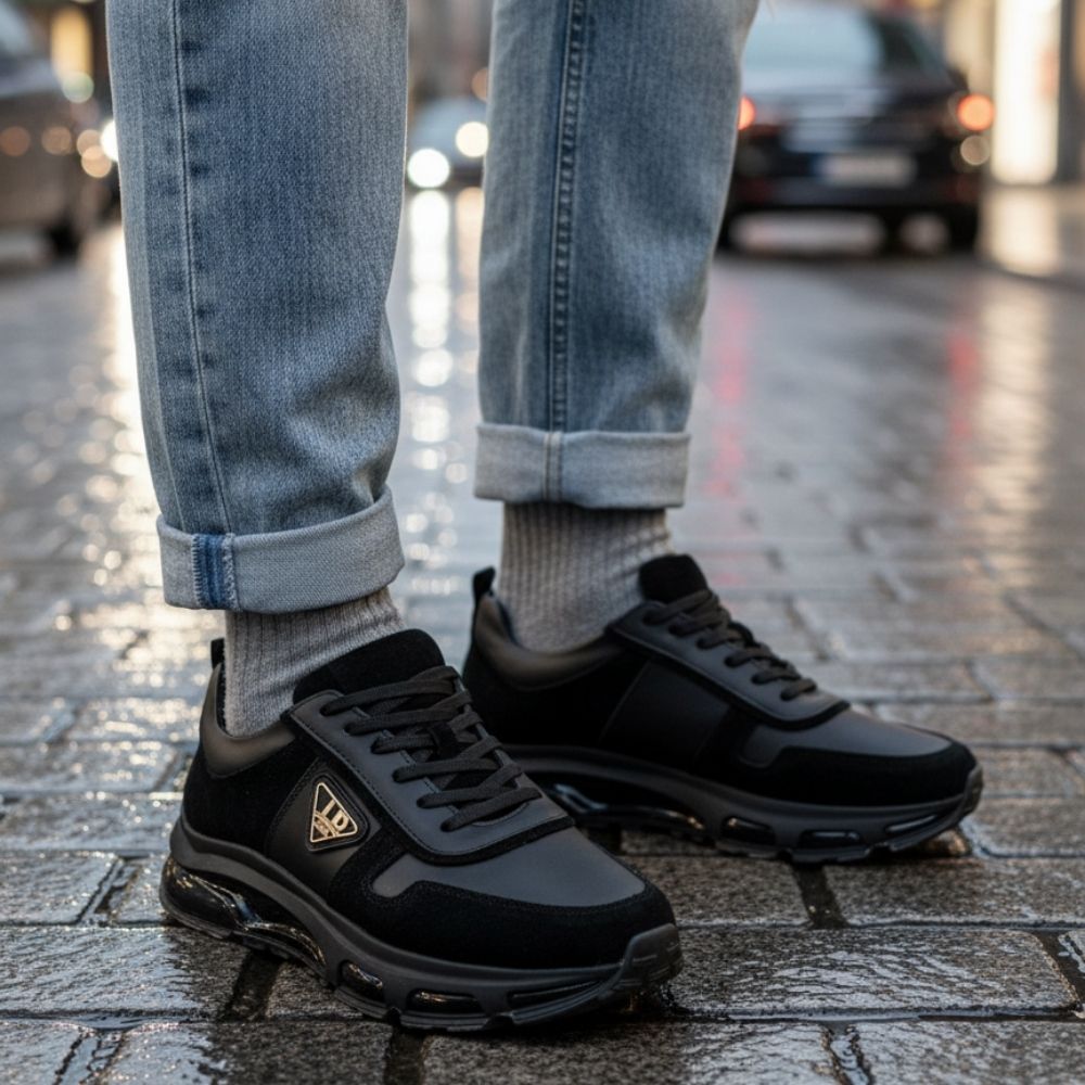 2027 Süet Hakiki Deri Erkek Sneakers